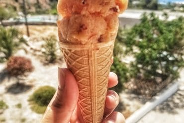 σπιτικό παγωτό ροδάκινο